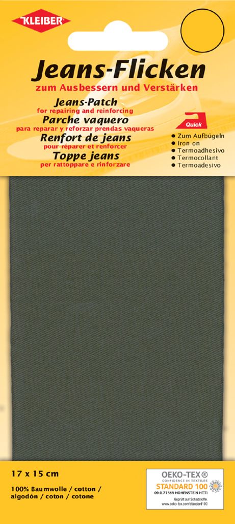 KLEIBER Jeans-Bügelflicken 170 x 150 mm olivgrün Produktbild 