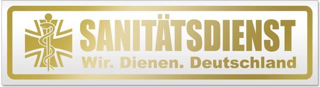 Kiwistar Sanitätsdienst Deutschland Magnetschild Schild magnetisch - 45cm Gold - Magnetfolie für Auto PKW Kfz