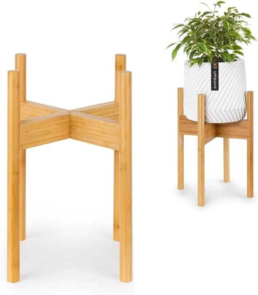 Support de plante en bambou vert Mid-Century pour pot de fleur 20cm