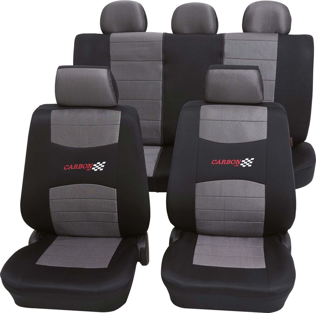 Auto Sitzbezüge Universal Komplett Set 11-teilig - Carbon Produktbild 