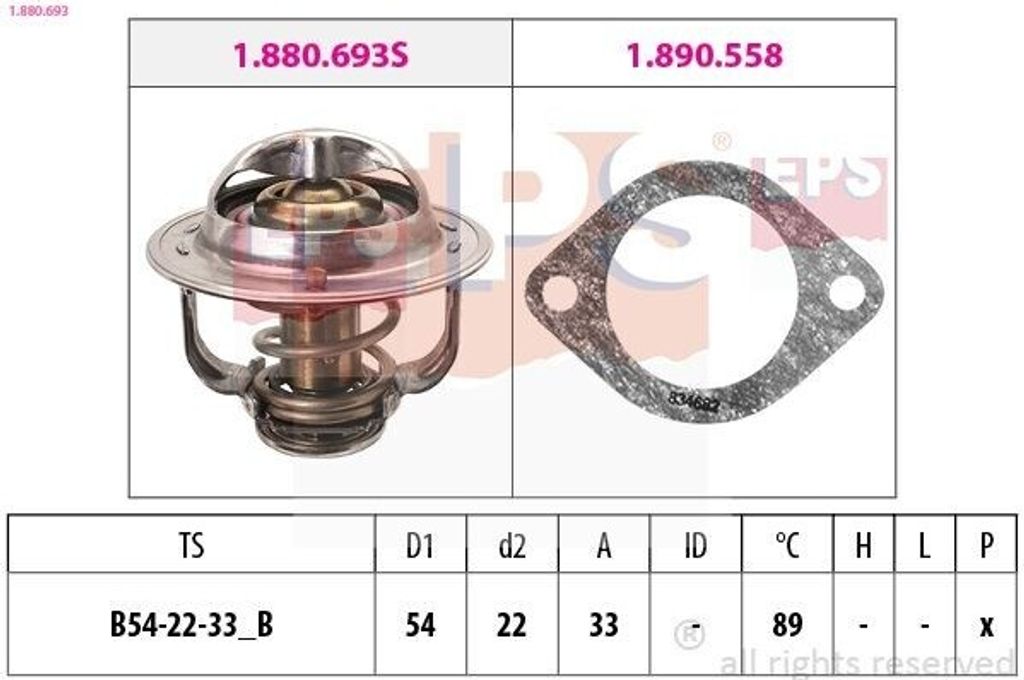 EPS Thermostat Kühlmittel 89°C für OPEL Corsa D Schrägheck Produktbild 