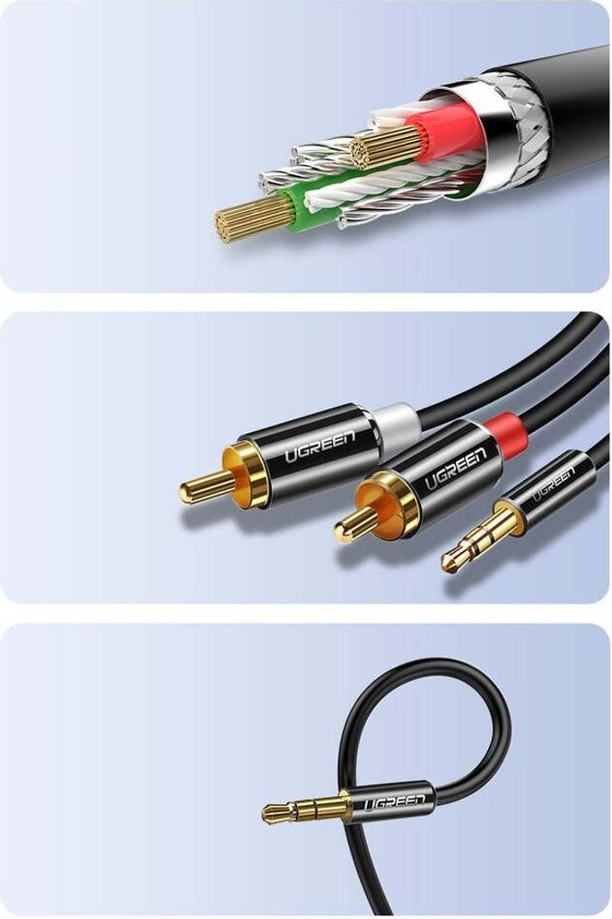 Ugreen AV116 Audio Kabel 3,5 mm Klinke auf 2RCA, 2m, Produktbild 15