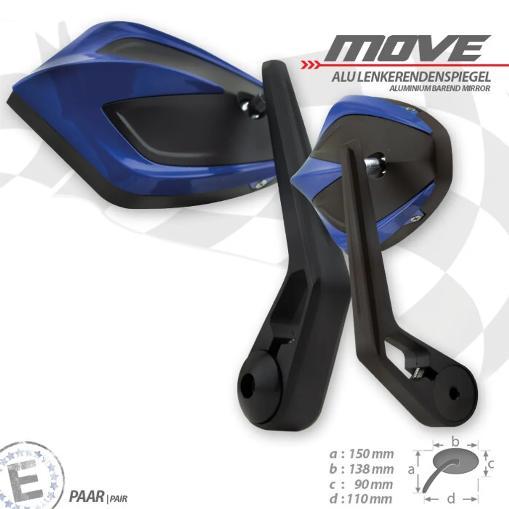 Rétroviseur de guidon MOVE M6 bleu pour personnaliser sa moto