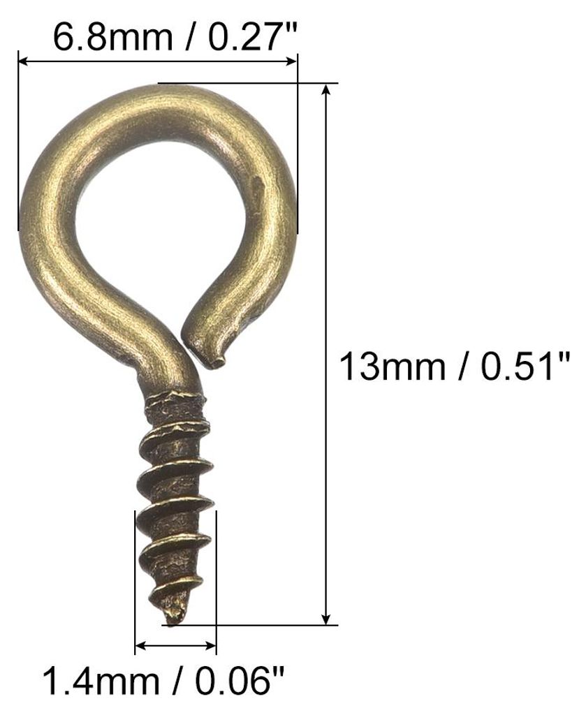200 Stš¹ck Kleine Schraube Augenstifte Haken Mini ?sen Schrauben Gewinde 6.8x13x1.4mm Selbstschneidende Bolzen fš¹r Schmuck Herstellung Ergebni...