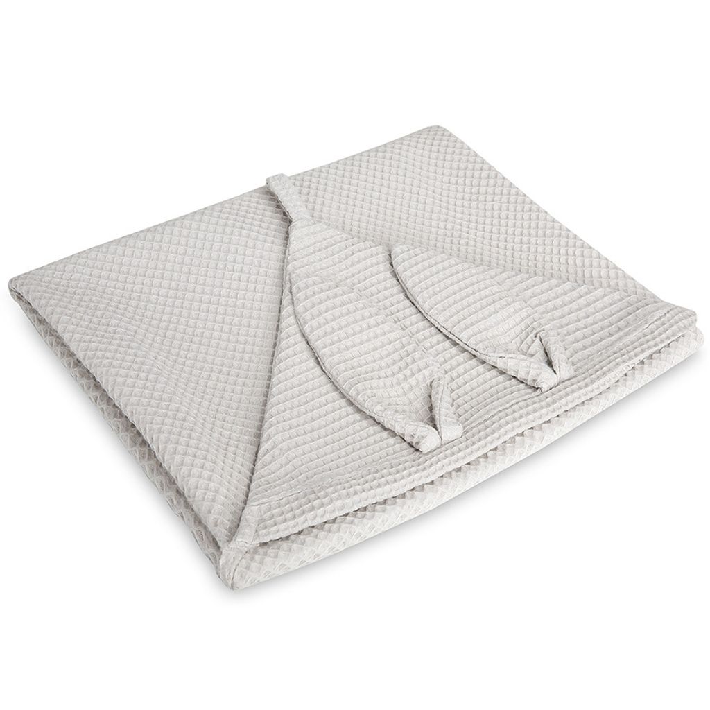 DOLCE SONNO Waffel Kapuzenhandtuch - 75x75 – Hooded Towel Baby - Baby Badetuch mit Kapuze aus 100% Baumwolle – Beige