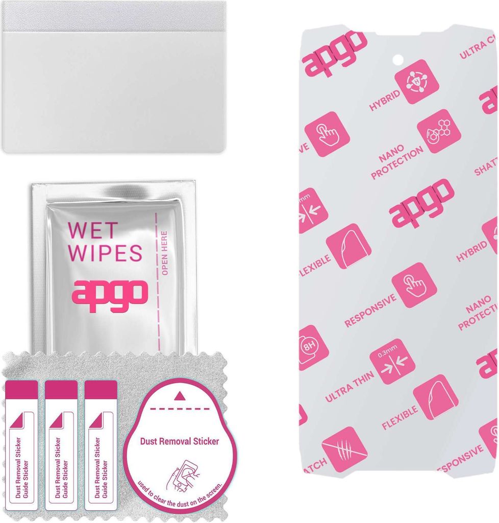 apgo Ultra-klar Hybrid Schutzglas kompatibel mit Blackview BV9300, Flexible Nano Glass, toller Ersatz für Hartglas, kratzfester Displayschutzglas,...