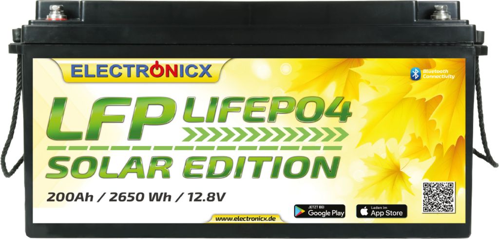 Electronicx Solar Edition LiFePO4 2560Wh 200Ah LFP Bluetooth APP Lithium-Eisenphosphat