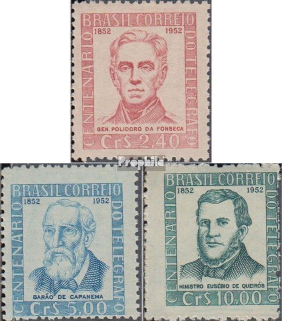 Briefmarken Brasilien 1952 Mi 781-783 (kompl.Ausg.) postfrisch Telegraphie