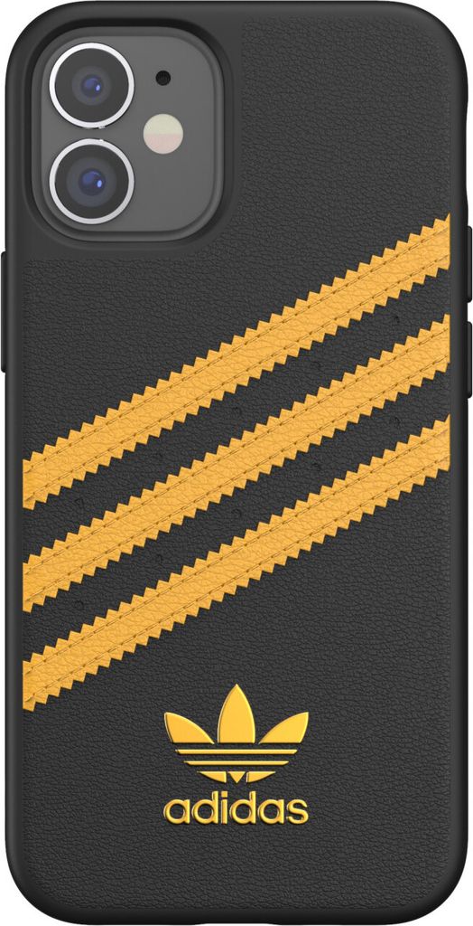 Adidas 3Stripes Case für iPhone 12 mini Schwarz und Gold - TPU staubdicht
