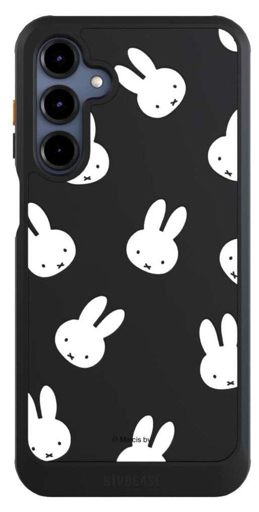 NIVOCASE Hülle für Samsung Galaxy A16 5G Handyhülle NIVOcore Case Schwarz Muster transparent Miffy