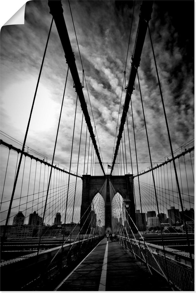 ARTland Poster New York City Mächtige Brooklyn Bridge Größe: 60x90 cm
