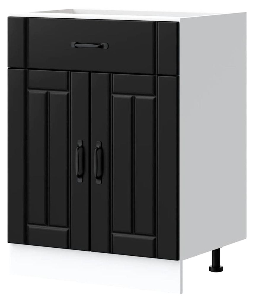 Tomostar Küchenunterschrank Lucca, schwarz, Holz, 60 x 46 x 81,5 cm
