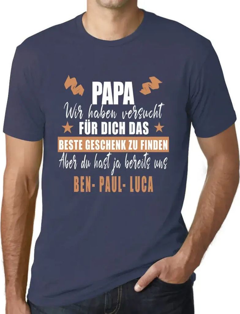 Herren Grafik T-Shirt Papa Wir Haben Versucht Öko-Verantwortlich Vintage Jahrgang Kurzarm Lustige Druck Geburtstag Geschenk Mann
