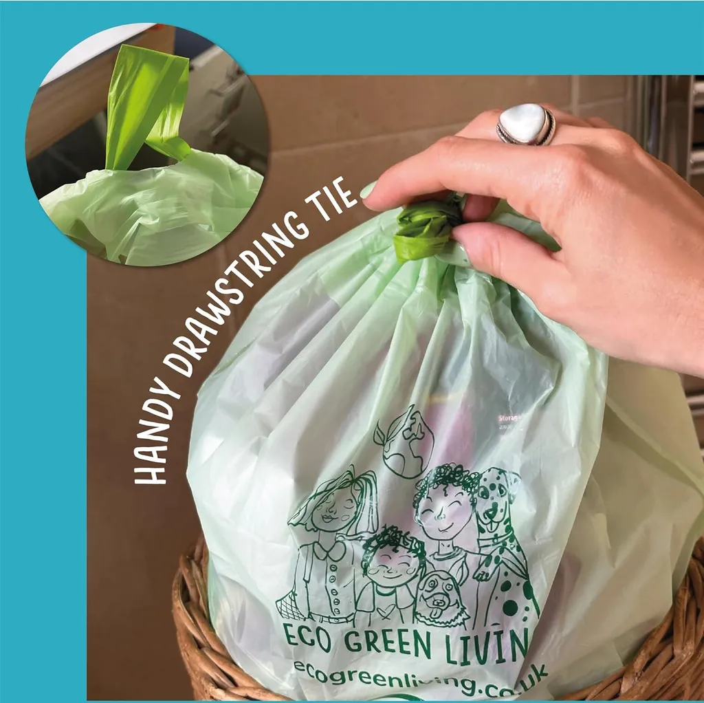 Finis les sacs plastiques : sac poubelle 8L compostable à cordon - 2 pcs