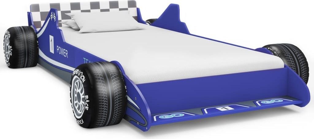 "2026 Promotion" Kinderbett im Rennwagen-Design 90x200 cm Blau - Kinderbetten CC2431