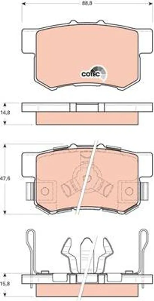 Plaquettes de frein TRW GDB3438 haute performance pour Crosstour et FR-V