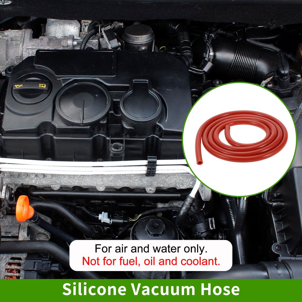 5Ft 1/4" 6mm ID 2mm Dicke Silikon-Vakuumschlauch Hochtemperatur-Automobil-Vakuumschlauch 1 Stück