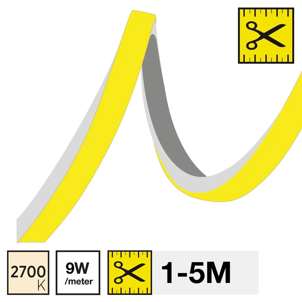 Bande LED SLC NEON VOLLFLEX 2700K 9W 430LM IP67 Flexible de 1 à 5m