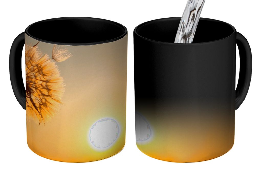 KitchenYeah Zauber Tasse Zaubertasse Magic Löwenzahn - Sonne - Sonnenuntergang 350 ml Farbwechsel Becher Geschenk Geschenkidee - Magic-Tasse - F...