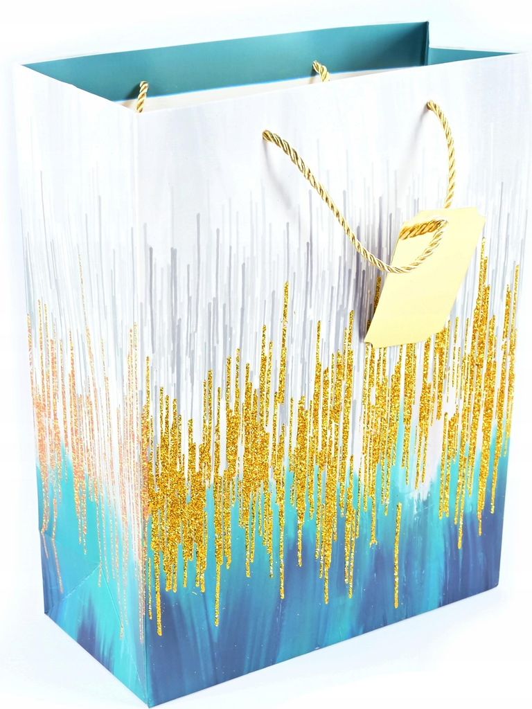 Geschenktüte mit Glitzer 26x32cm Edle Papiertüte Tragetasche Geschenkverpackung Stabil