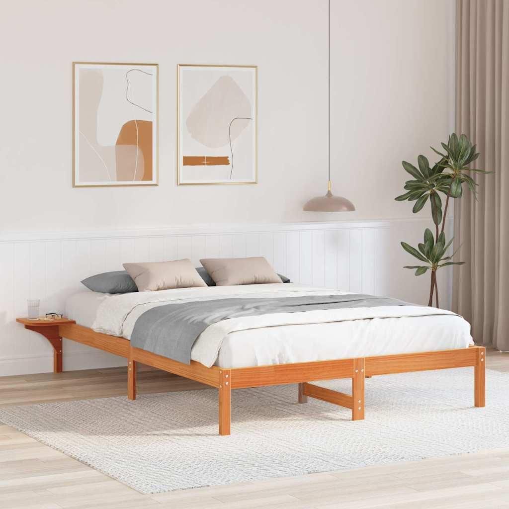 Möbel Bettgestell mit Nachttischen Braun 160 x 200 cm Wachsbrown - Klassische Betten 873183