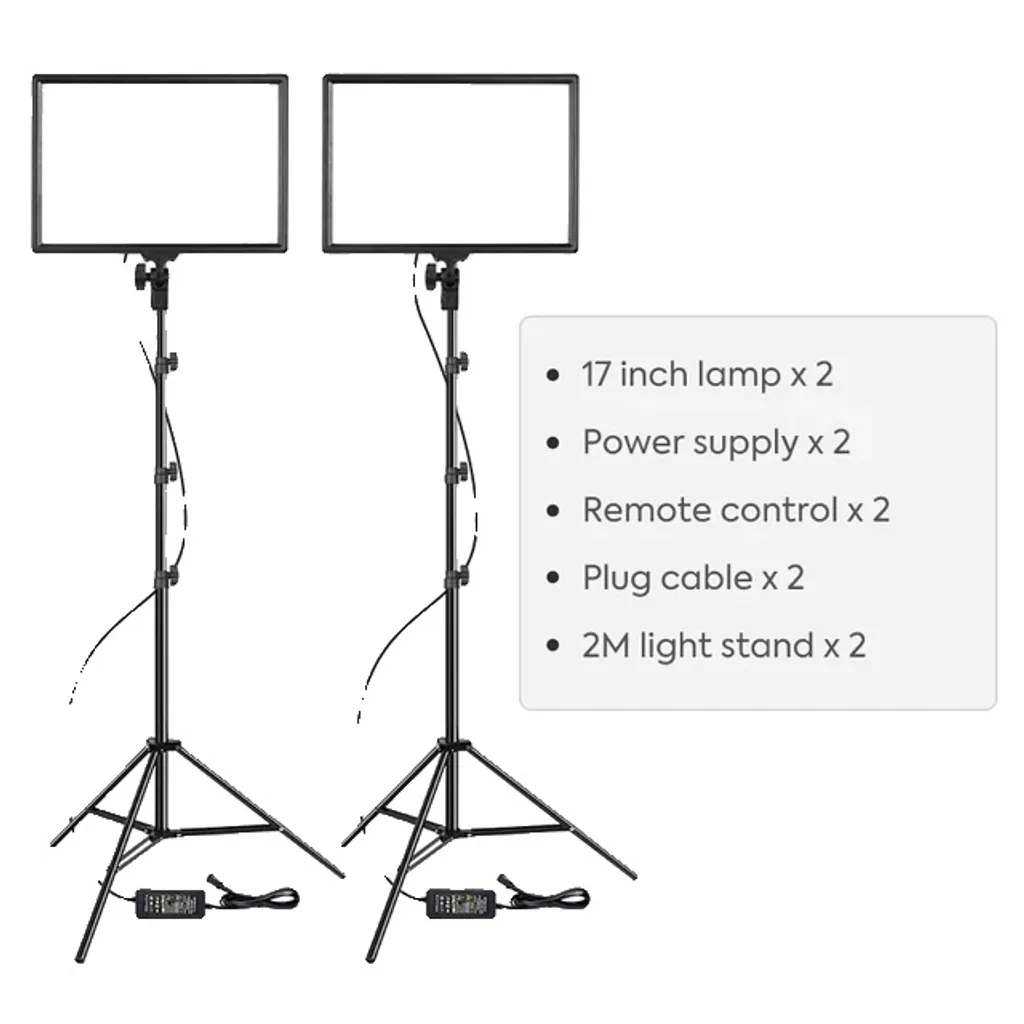 Panneau lumineux vidéo bicolore LED lot de 2 pour studio et vlog