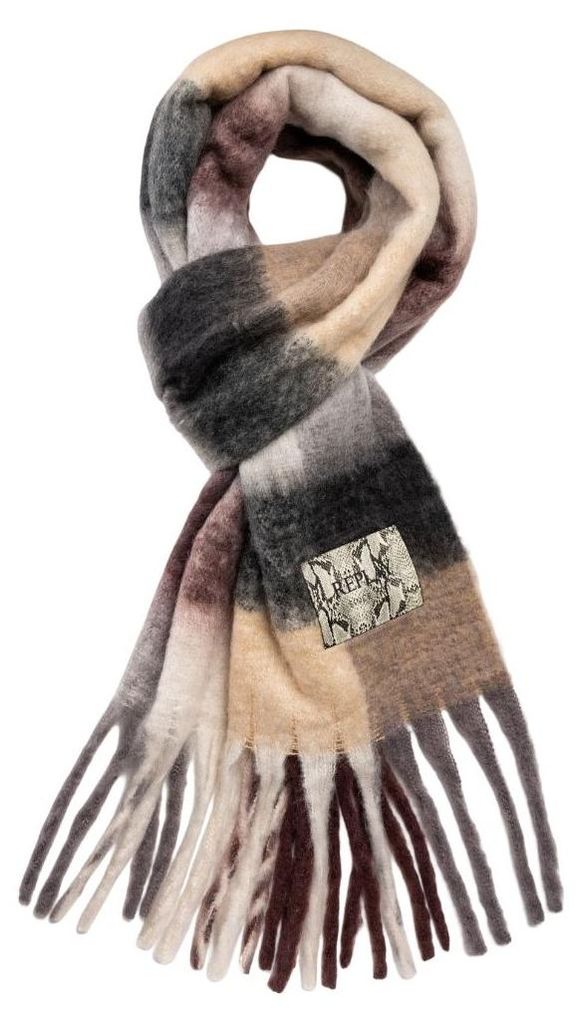 REPLAY Schal Scarf Dark Brown mehrfarbig Produktbild 