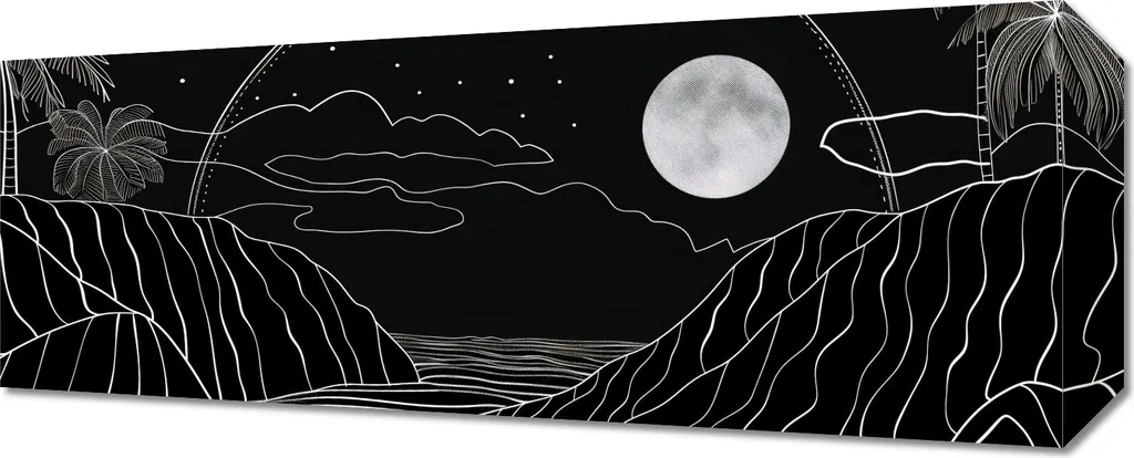 Aura de la nuit tropicale 50x20 cm - Impression d'Art Haute Qualité