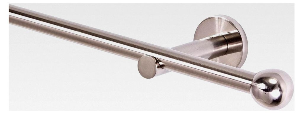 Gardinenstange 16 mm 1-Lauf Edelstahloptik Metall, 140