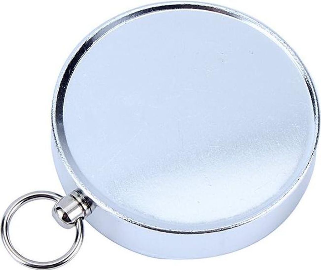 Navigationskompass für Wanderungen - Modern, magnetisch und tragbar. Wasserdichtes Taschenkompass aus silbernem Aluminium - Für Outdoor, Camping ...