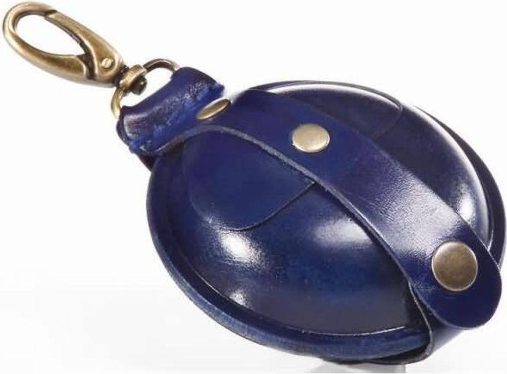 Mika Geldbörse mit Karabiner groß Sattelleder blau ca. Ø 9 cm 28063907