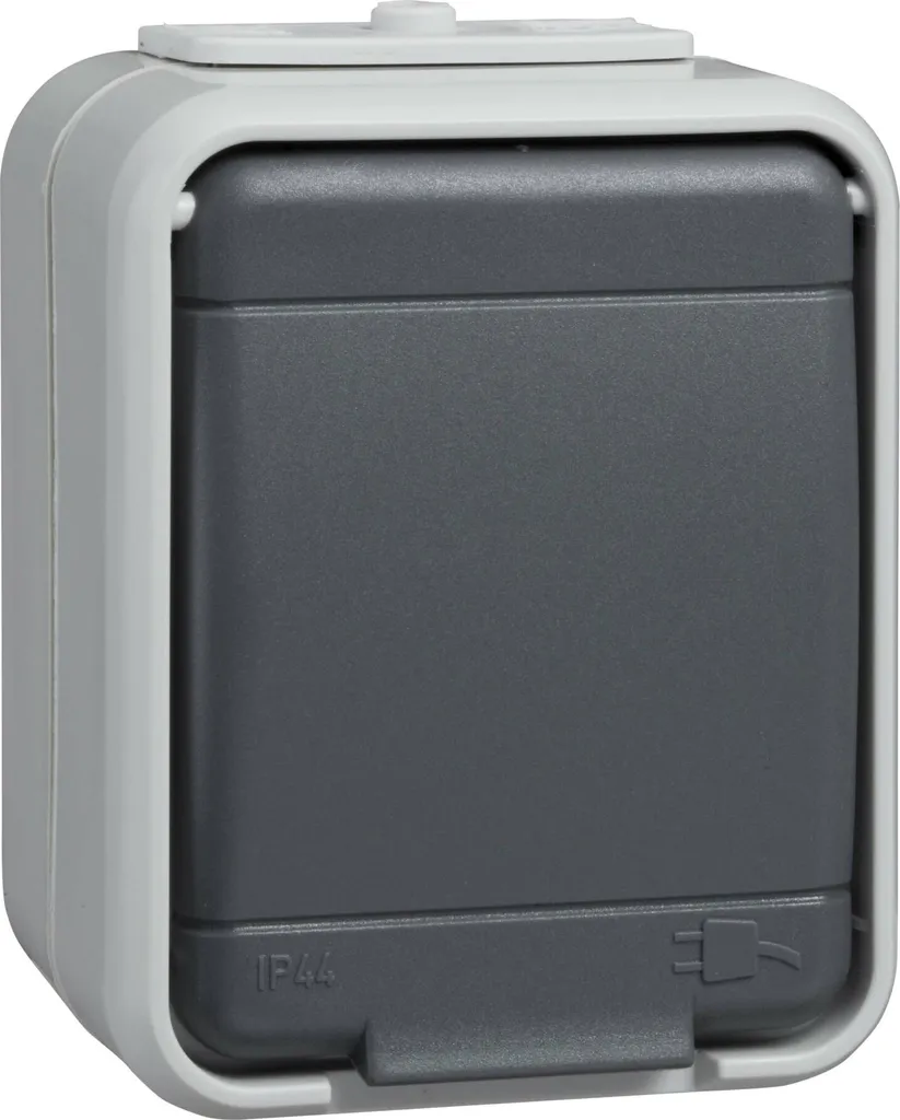 Prise en saillie pour garage et atelier Prise 445009 grise