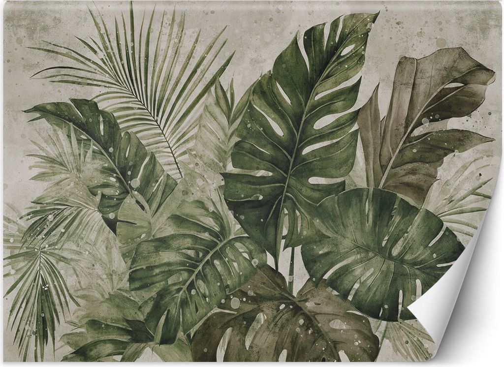 Vlies fototapete Tropische Monstera-Blätter 200x140 cm Feeby Grün inkl. Kleber einfache Montage