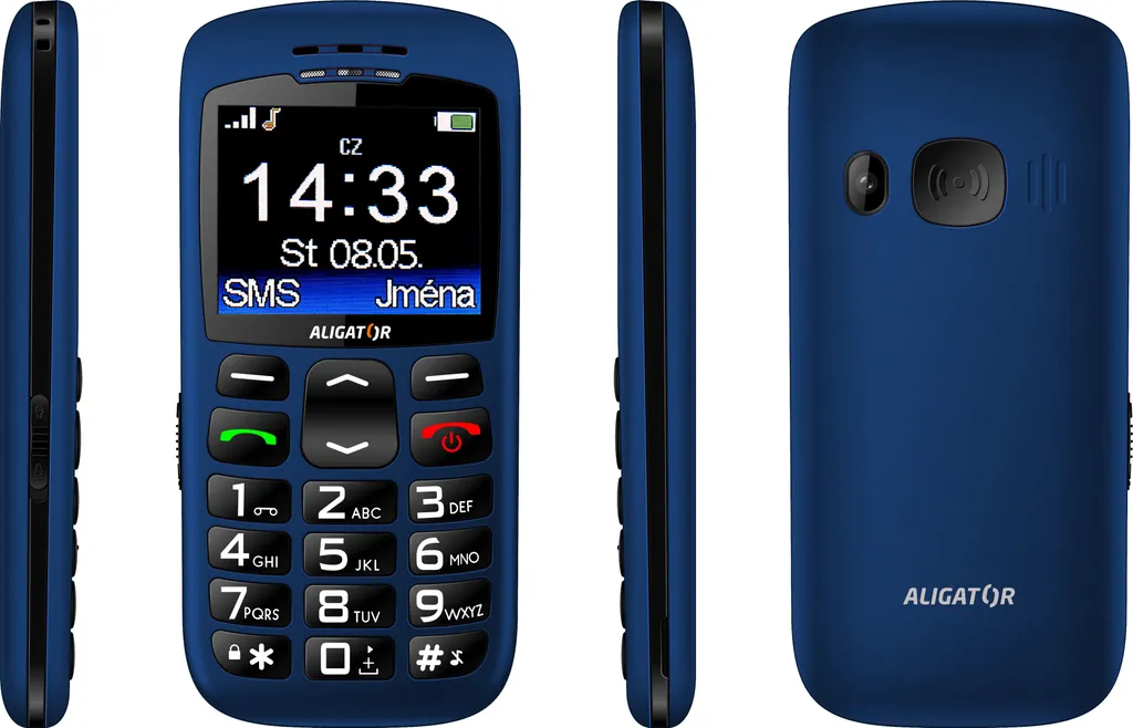 Téléphone pour Personnes Âgées Aligator A670 Bleu : Simple et Sécurisant