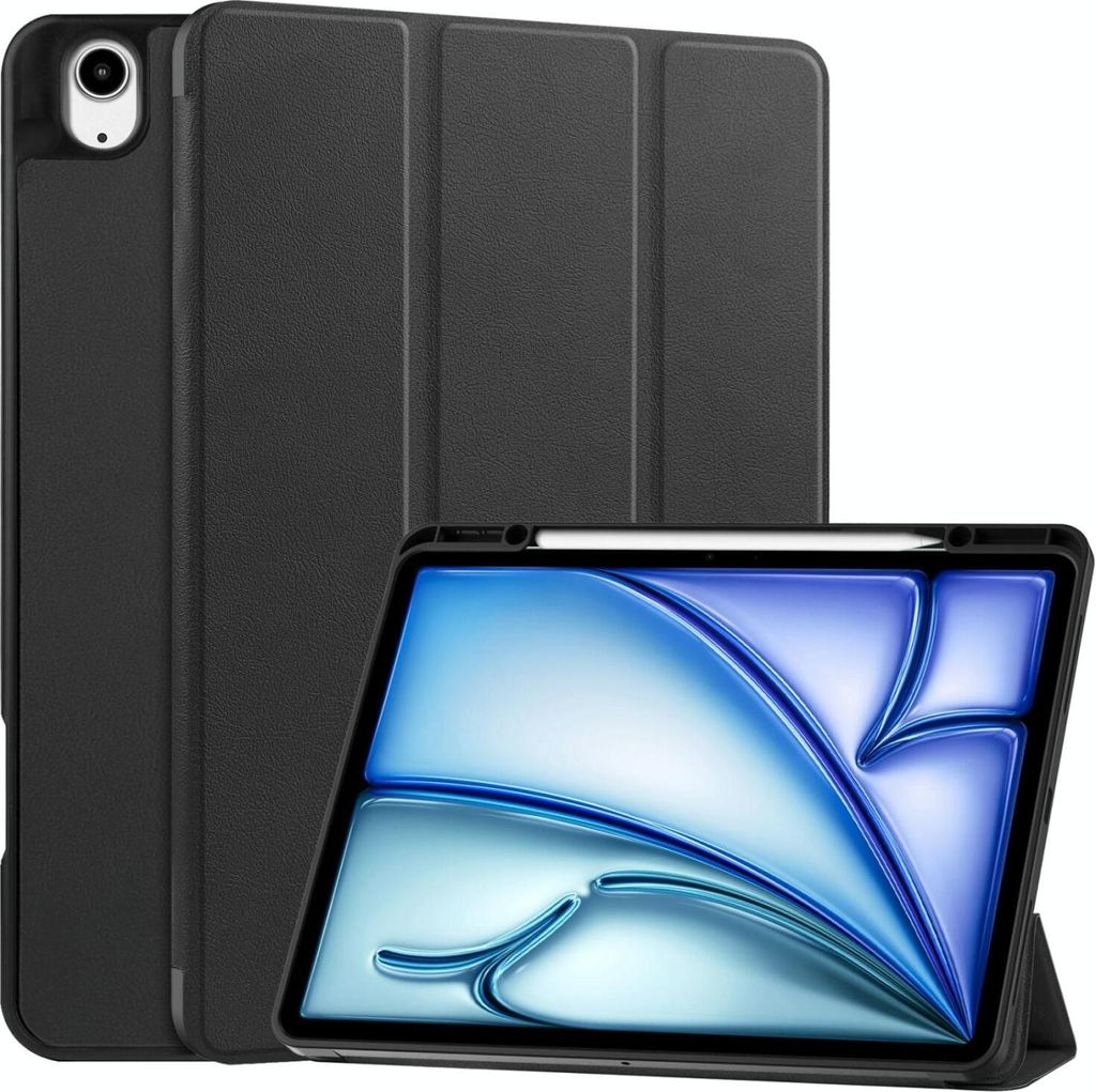 Mobigear Tri-Fold iPad Air 13 Zoll (2025) Hülle Klapphülle + Stifthalter - Schwarz