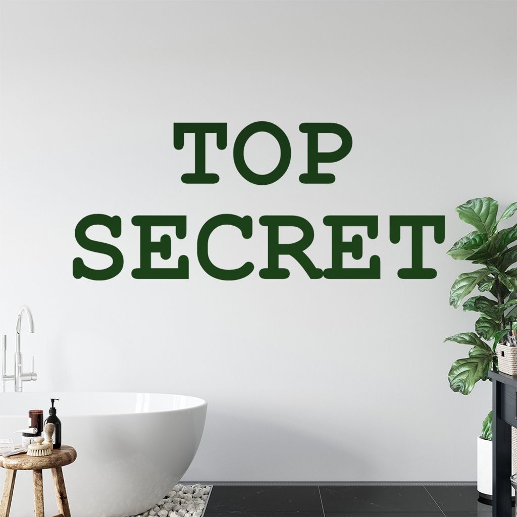 Top Secret Wandtattoo in 6 Größen - Wandaufkleber Wall Sticker - Dekoration, Küche, Wohnzimmer, Schlafzimmer, Badezimmer