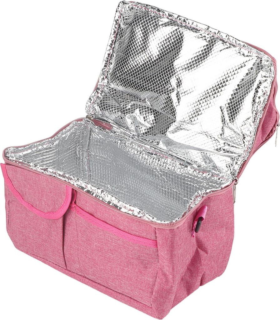 Rose Red Breastmilk Cooler Transport Bag Waterproof Large Double Layer Insulation Lunchbox Umhängetasche