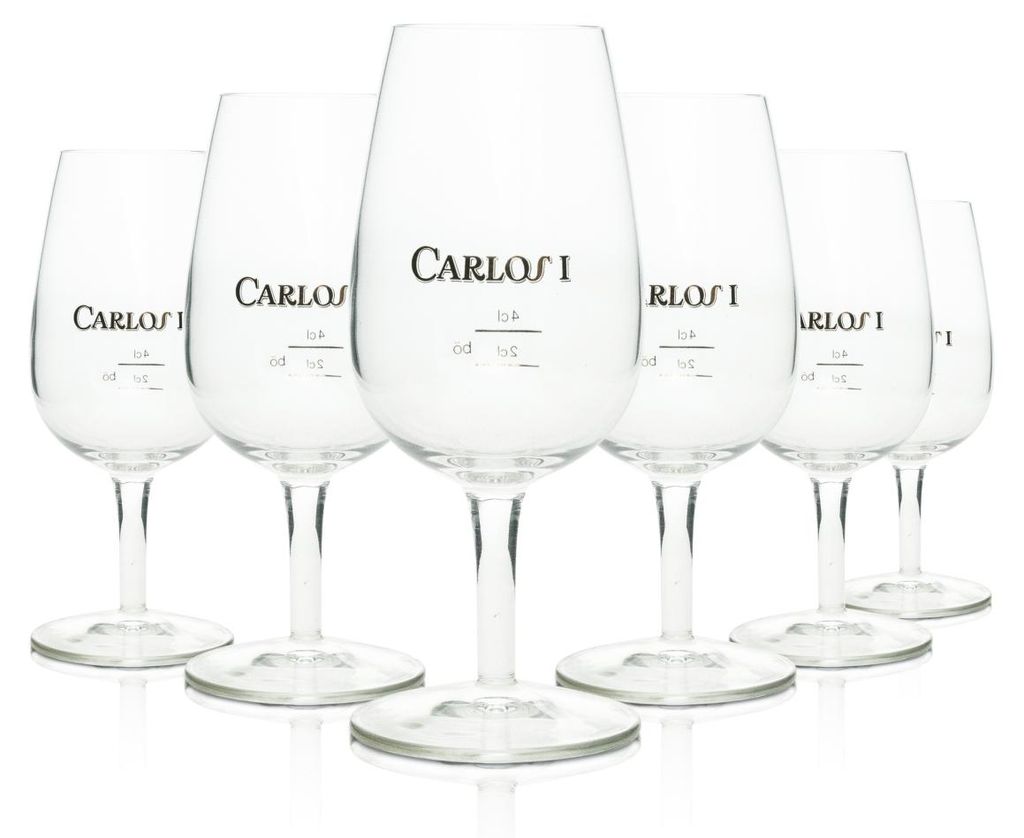 6x Carlos Brandy Glas Tasting Logo Gold 4cl Böckling Produktbild 