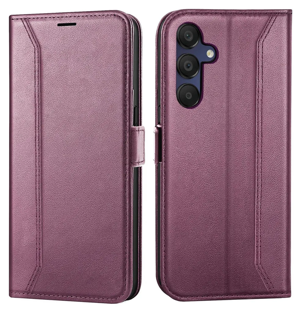 Custodia Samsung Galaxy A25 5G Cover Flip in Pelle Blackberry con Slot Carte
