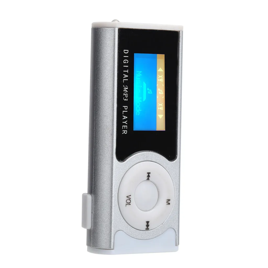 Mini Lettore Musicale MP3 LCD Argento con Torcia LED e Clip - 3