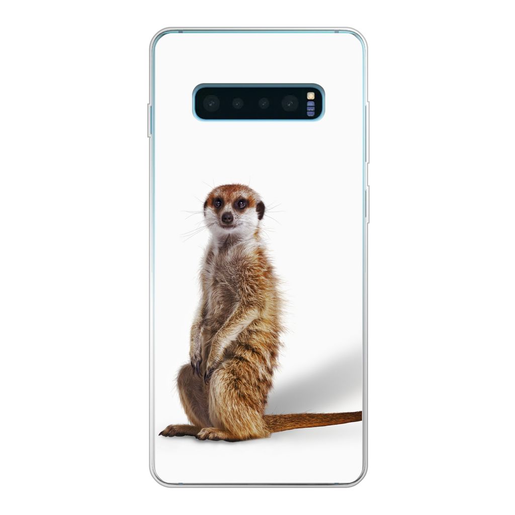 MuchoWow Handyhülle Schutzhülle Hülle für Samsung Galaxy S10 Lite Erdmännchen - Tiere - Fell Silikon Softcase Handy Hülle - Schutz