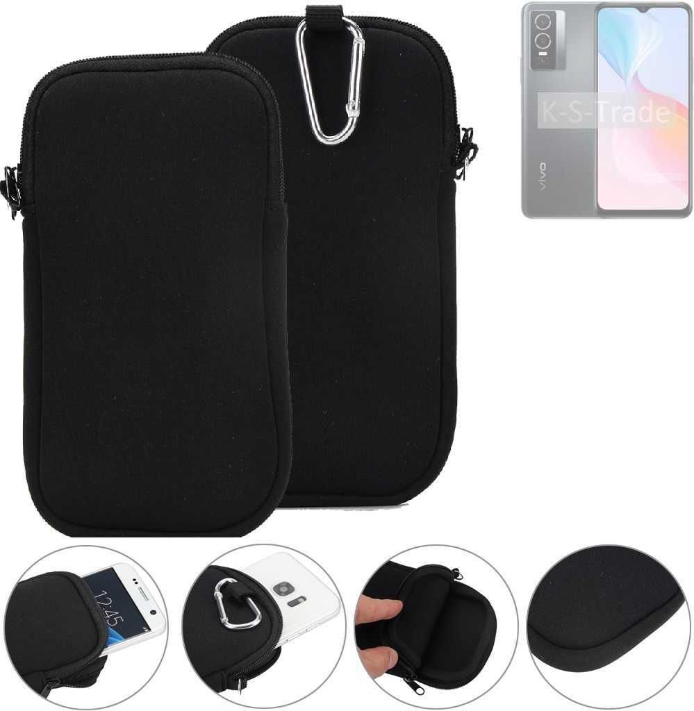 K-S-Trade Neopren-Hülle Handyhülle kompatibel mit Vivo Y76 5G Schutzhülle Neoprenhülle Sleeve Schutz-Hülle Gürtel Tasche Case Holster