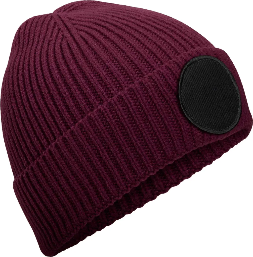 Snapback Beechfield BC7273 Fashion Patch - Rosso Bordeaux e Nero