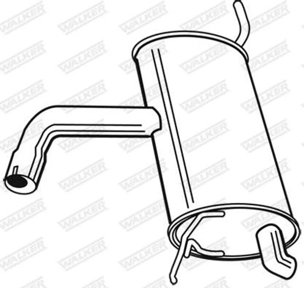 Pot d'échappement arrière pour Golf V et VI - Silencieux WALKER 23005