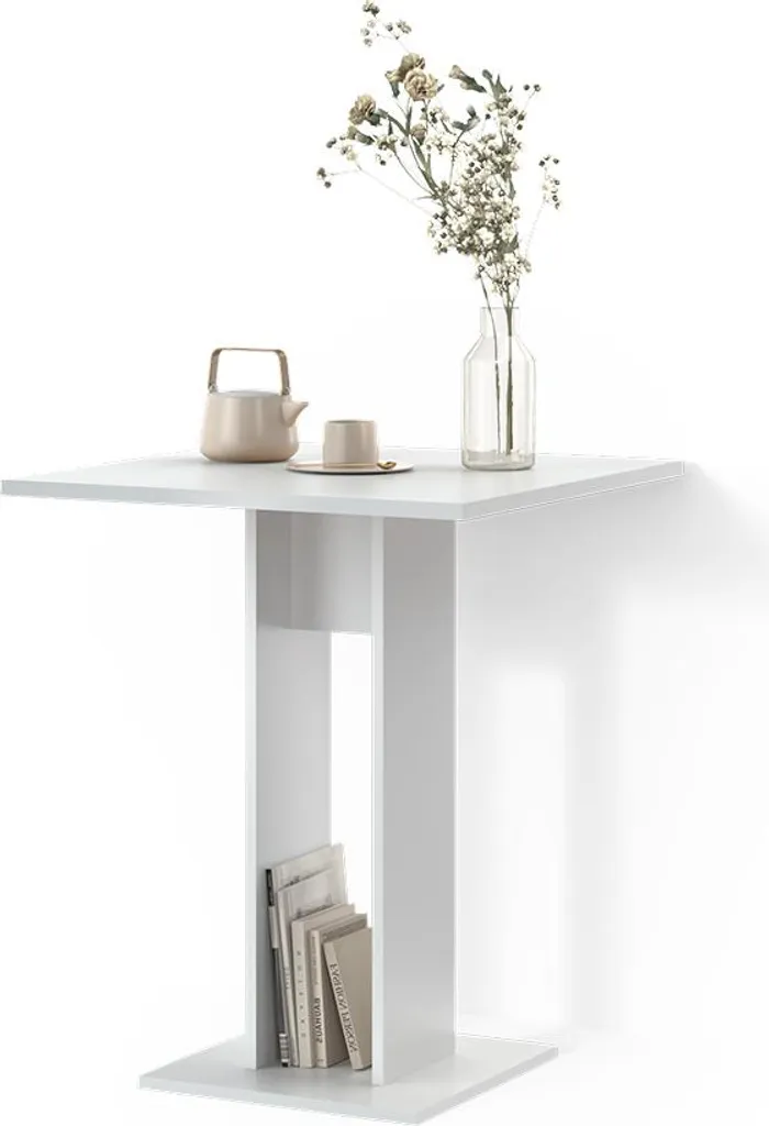 Petite table de cuisine blanche Livinity Regusa ronde 65x78cm moderne