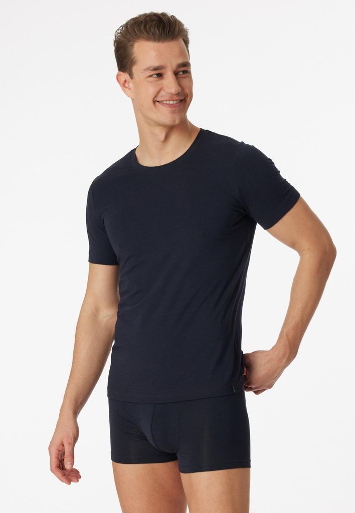 Schiesser Herren T-shirt Rundhals Gr. 6  blauschwarz Produktbild 