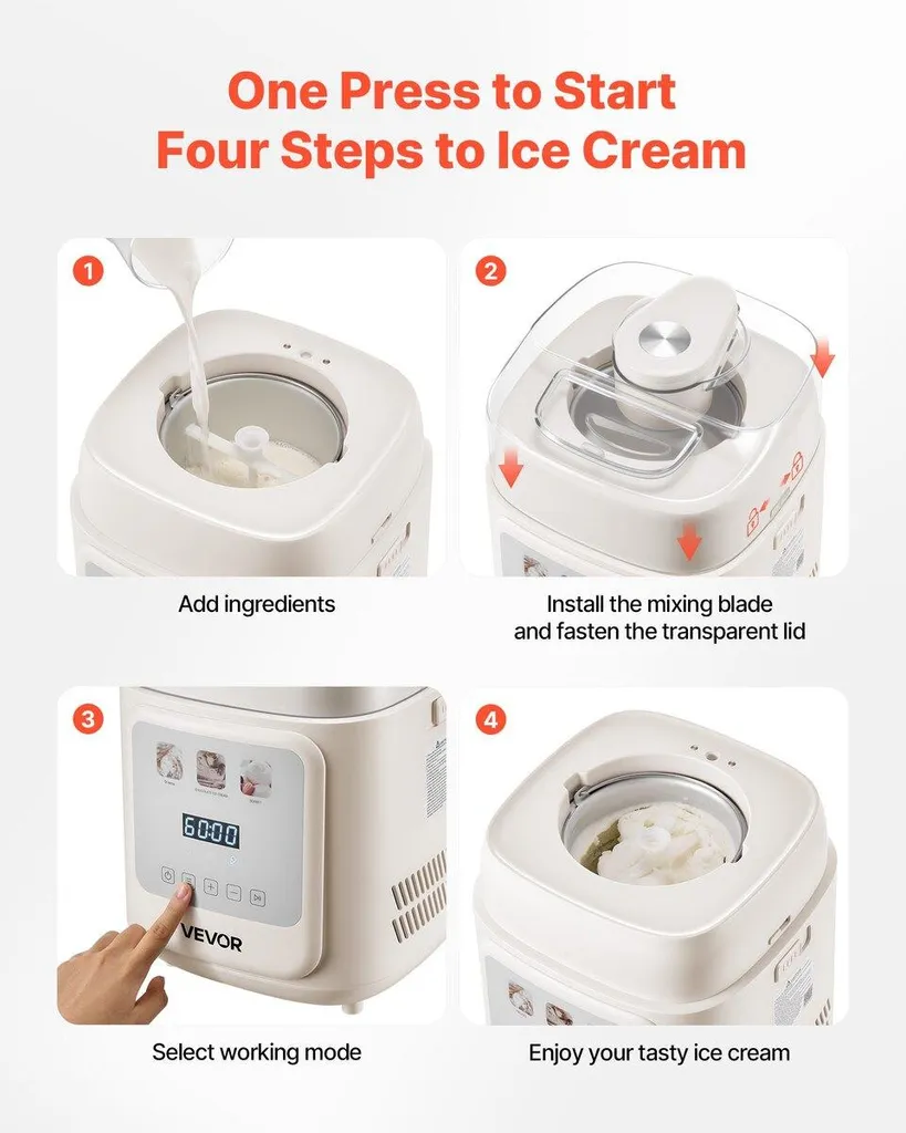 Machine à crème glacée avec compresseur 1 quart - Modèle INOX-V20 - 5