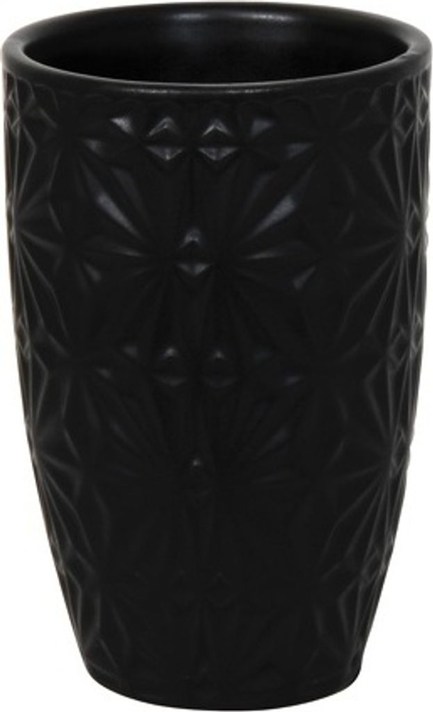 MSV Zahnputzbecher Zahnbürstenhalter Venise 7 x 11 cm Schwarz