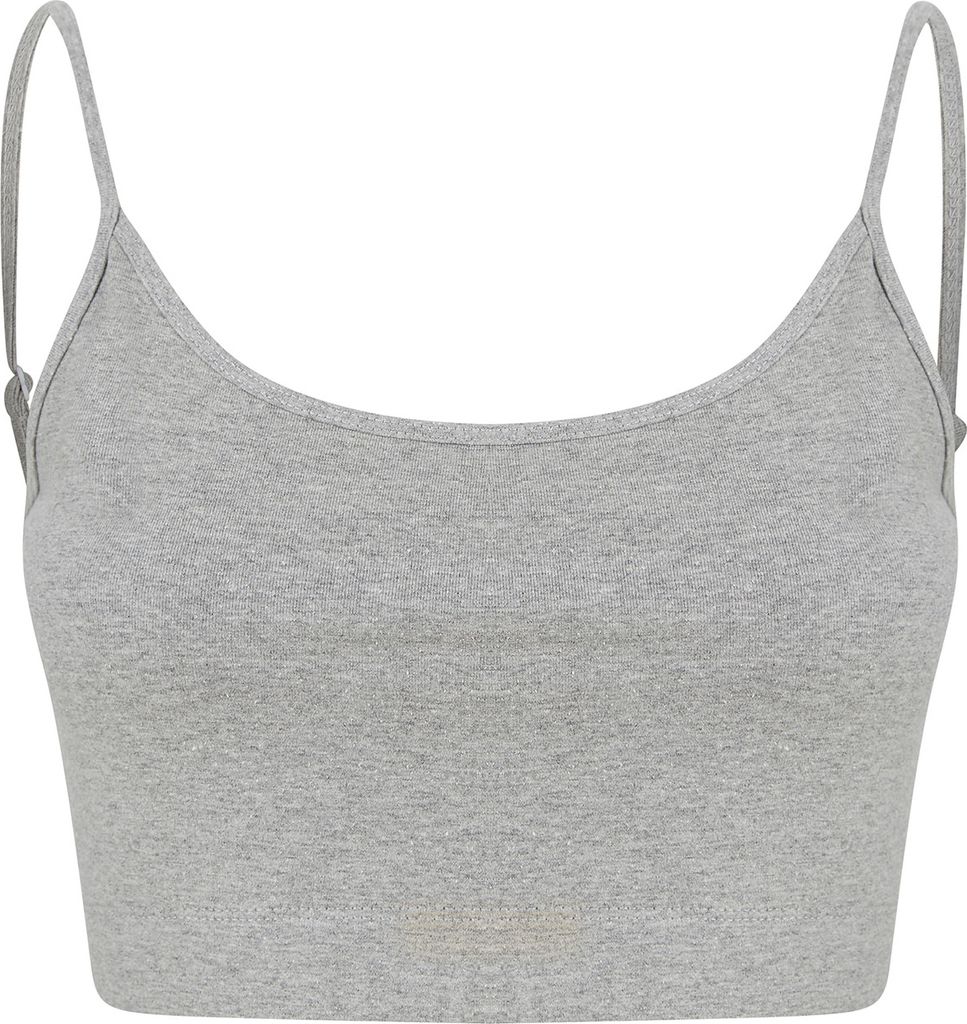 Skinni Fit - "Fashion" Kurzes Top Verstellbarer Gurt für Damen RW8574 (XS) (Grau meliert)