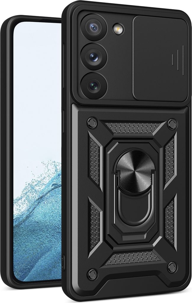 Galaxy S23+ Hülle mit 360° Drehbarer Magnetische Ring Ständer Halter Dia Kameraschutz TPU Bumper Silikon Schutzhülle für Samsung Galaxy S23+ S...